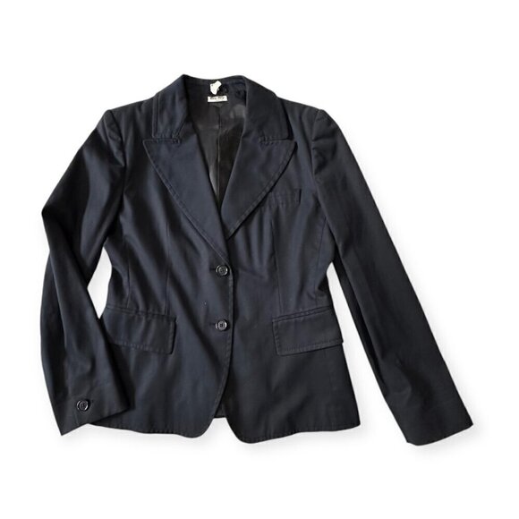 Miu Miu Navy Blue Cotton Blazer Jacket,‎ Size 46 Italy/US 10/M - Picture 8 of 16
